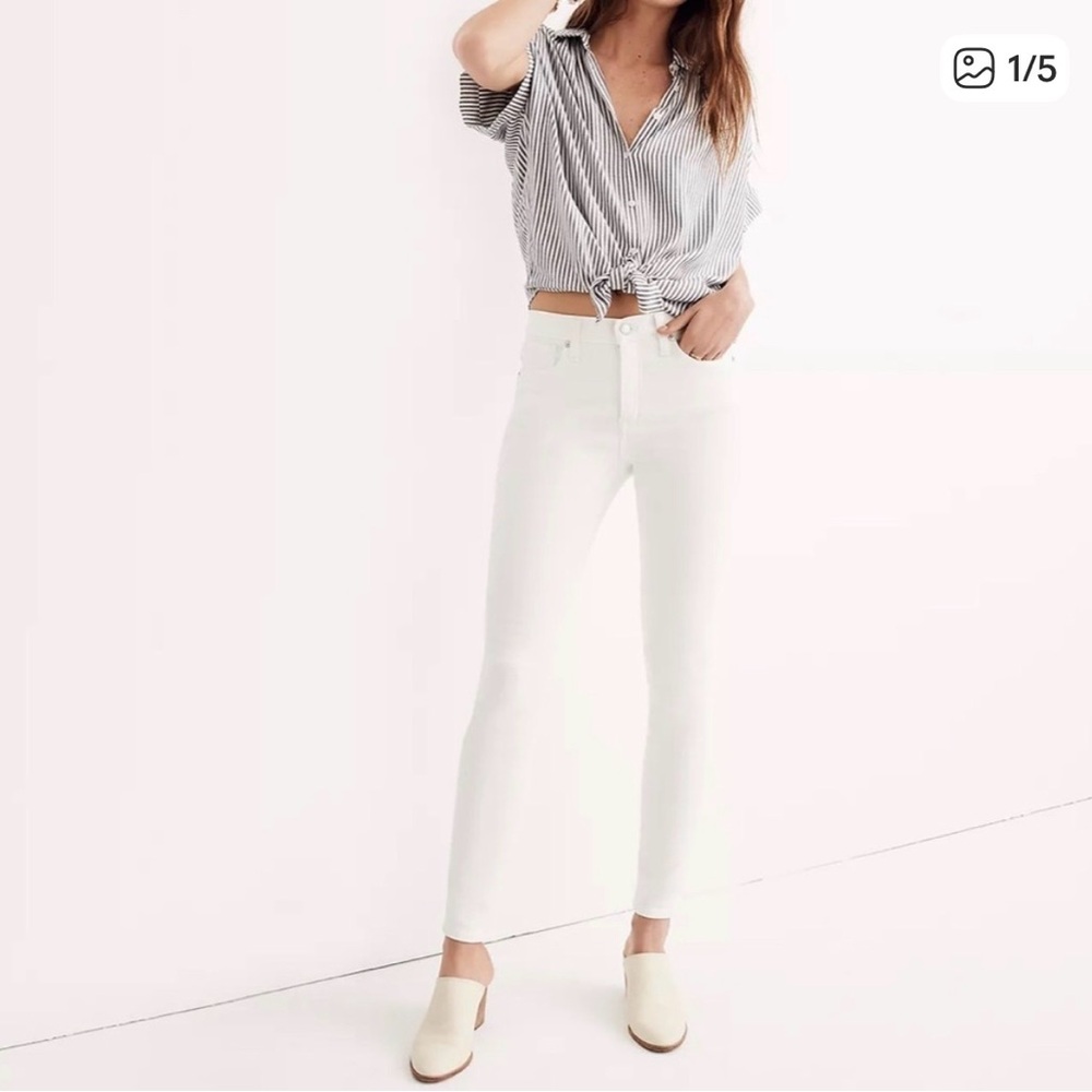 Madewell White Mid-rise Skinny Jeans